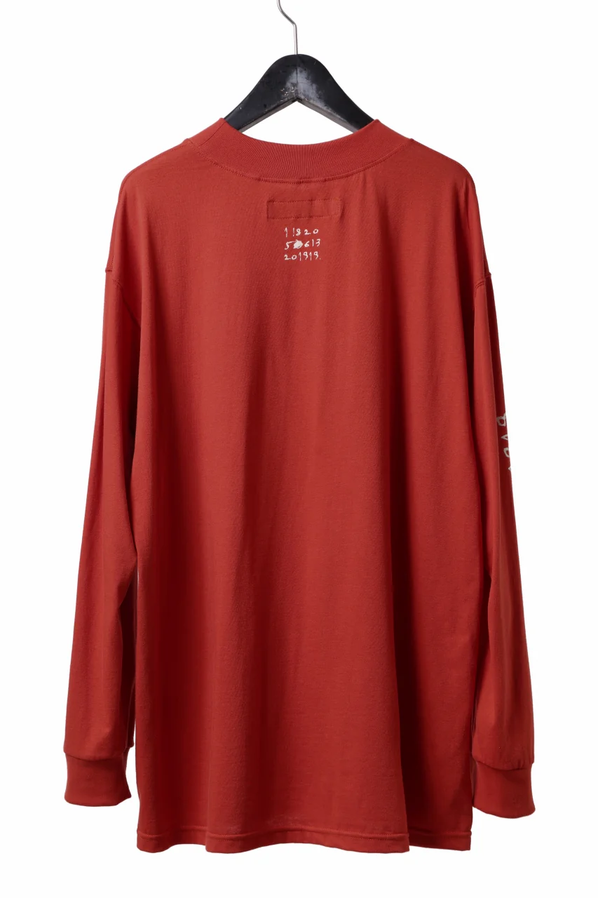 A.F ARTEFACT THICK-COLLAR BASIC L/S T-SHIRT / TYPE B PRINT (ORANGE) - Image 3