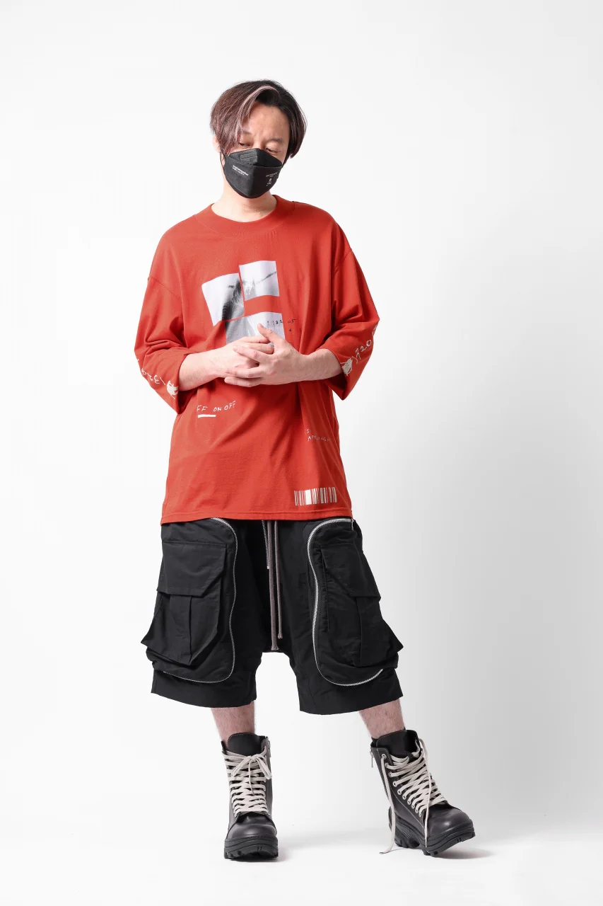 A.F ARTEFACT THICK-COLLAR BASIC L/S T-SHIRT / TYPE B PRINT (ORANGE) - Image 32