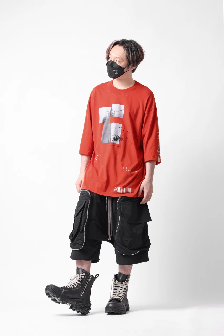 A.F ARTEFACT THICK-COLLAR BASIC L/S T-SHIRT / TYPE B PRINT (ORANGE) - Image 37