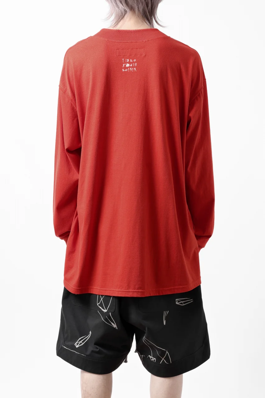 A.F ARTEFACT THICK-COLLAR BASIC L/S T-SHIRT / TYPE B PRINT (ORANGE) - Image 8