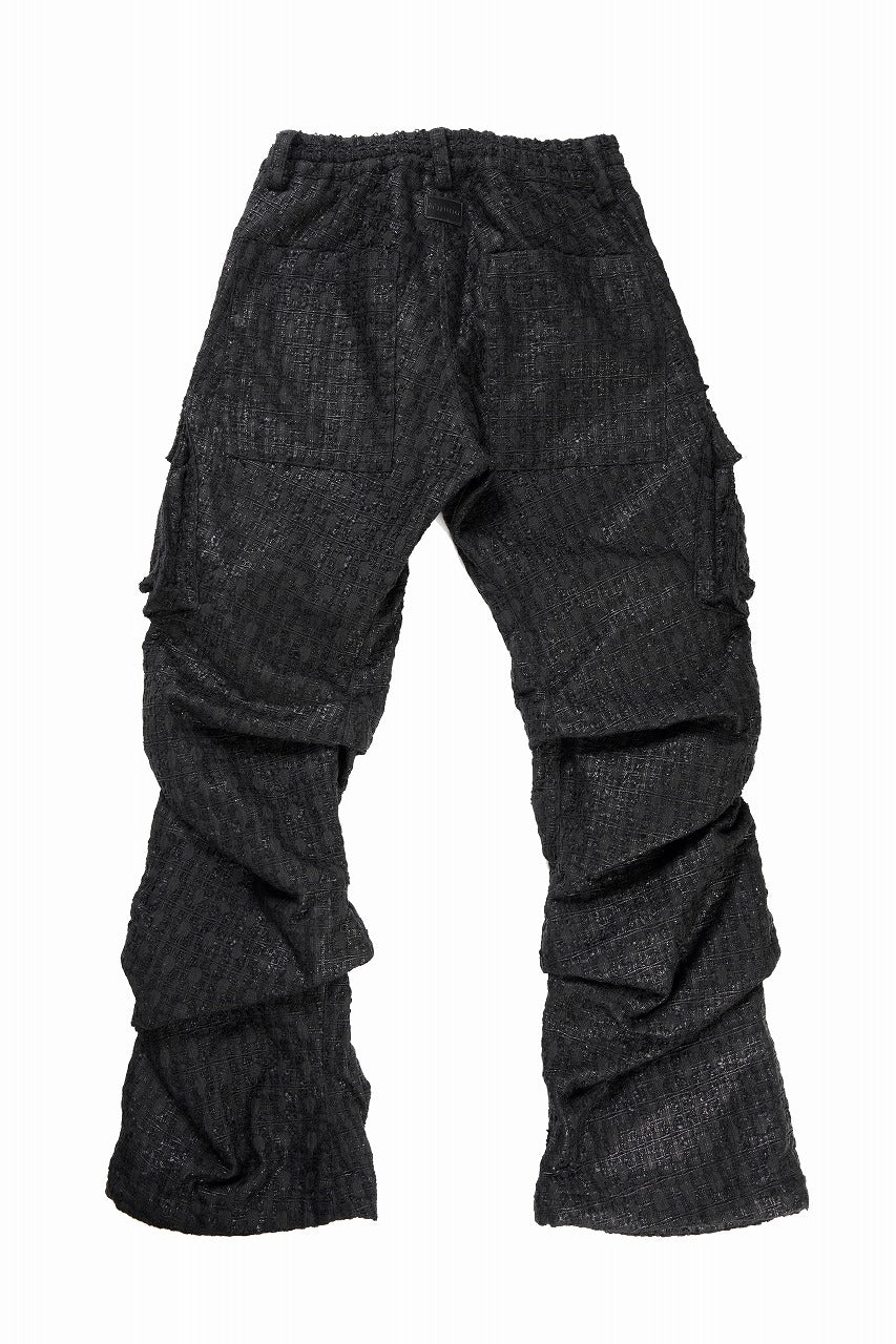 A.F ARTEFACT TUCK CARGO PANTS / LUXURY TWEED (BLACK) - Image 3