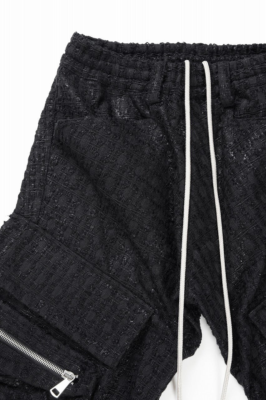 A.F ARTEFACT TUCK CARGO PANTS / LUXURY TWEED (BLACK) - Image 4
