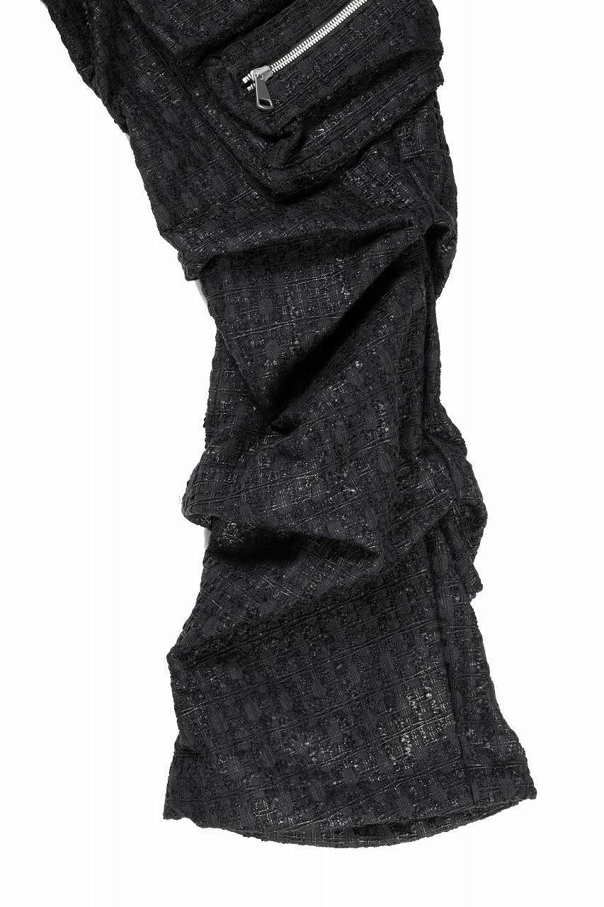 A.F ARTEFACT TUCK CARGO PANTS / LUXURY TWEED (BLACK) - Image 6