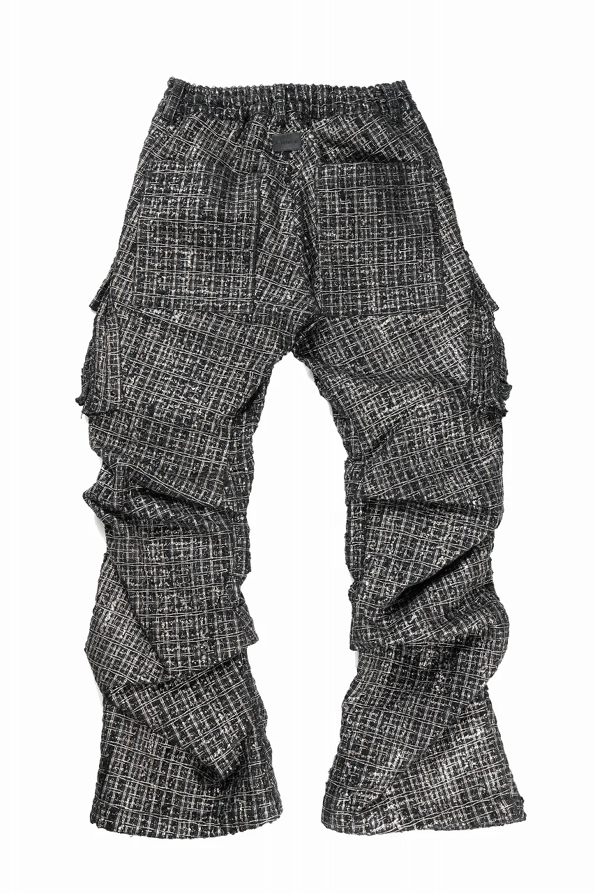 A.F ARTEFACT TUCK CARGO PANTS / LUXURY TWEED (BLACK x GOLD) - Image 2