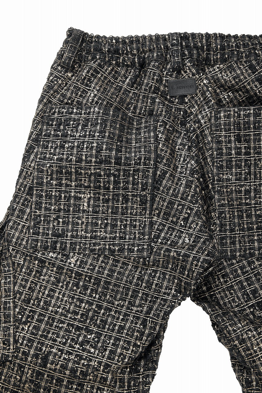 A.F ARTEFACT TUCK CARGO PANTS / LUXURY TWEED (BLACK x GOLD) - Image 8