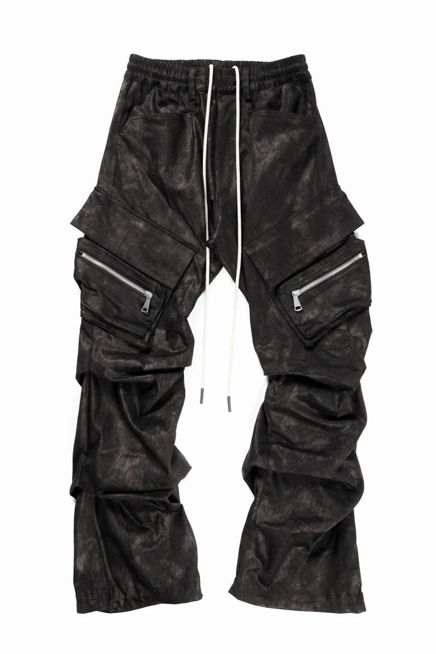 A.F ARTEFACT TUCK CARGO PANTS / METAL STEAM CAMOUFLAGE (BLACK×BROWN)