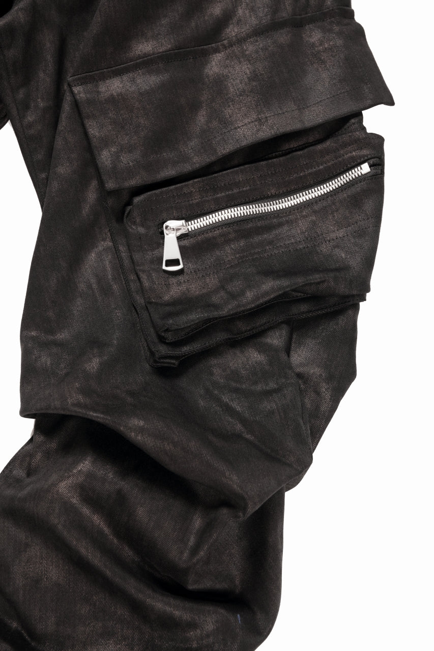 A.F ARTEFACT TUCK CARGO PANTS / METAL STEAM CAMOUFLAGE (BLACK×BROWN) - Image 4