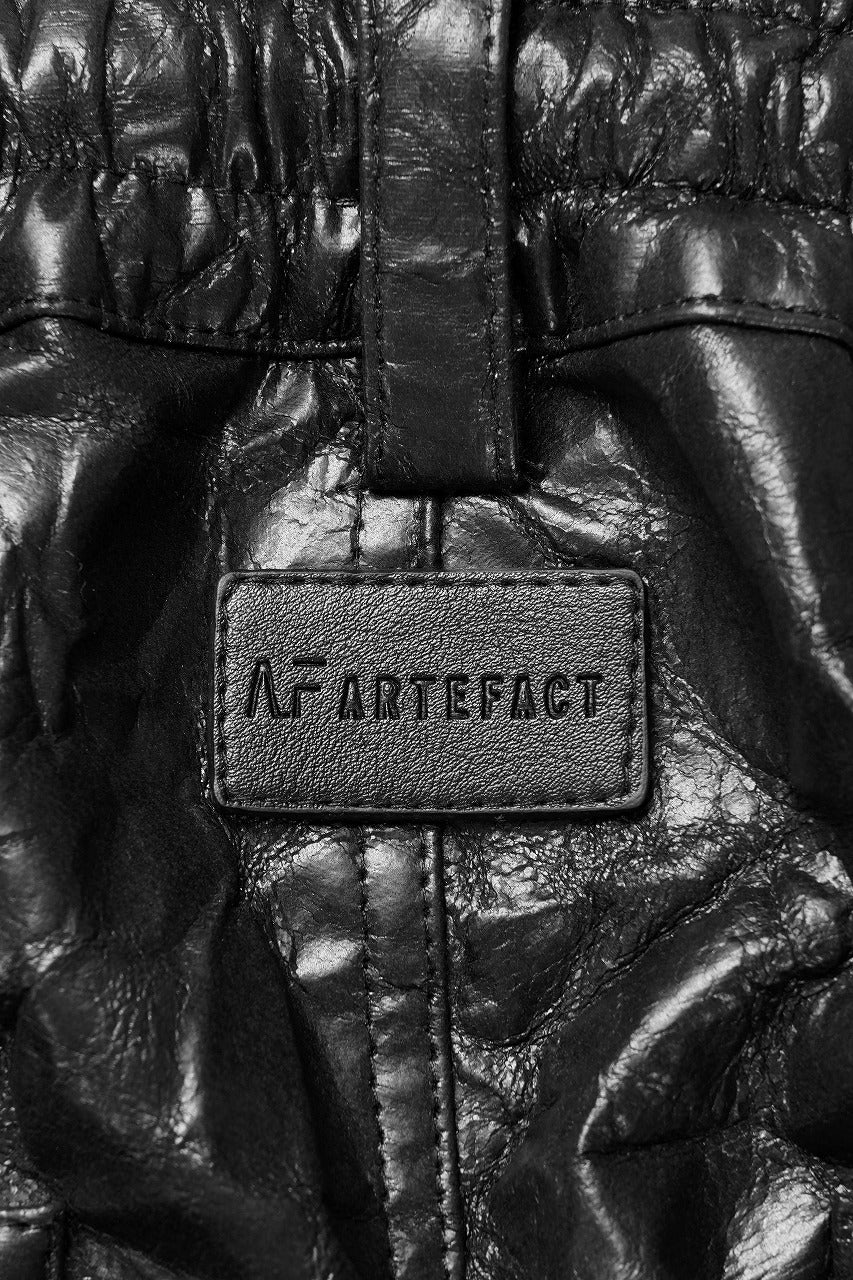 A.F ARTEFACT TUCK CARGO PANTS / WASHER SYNTHETIC LEATHER (BLACK) - Image 13