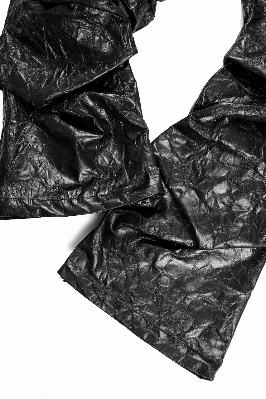 A.F ARTEFACT TUCK CARGO PANTS / WASHER SYNTHETIC LEATHER (BLACK) - Image 16