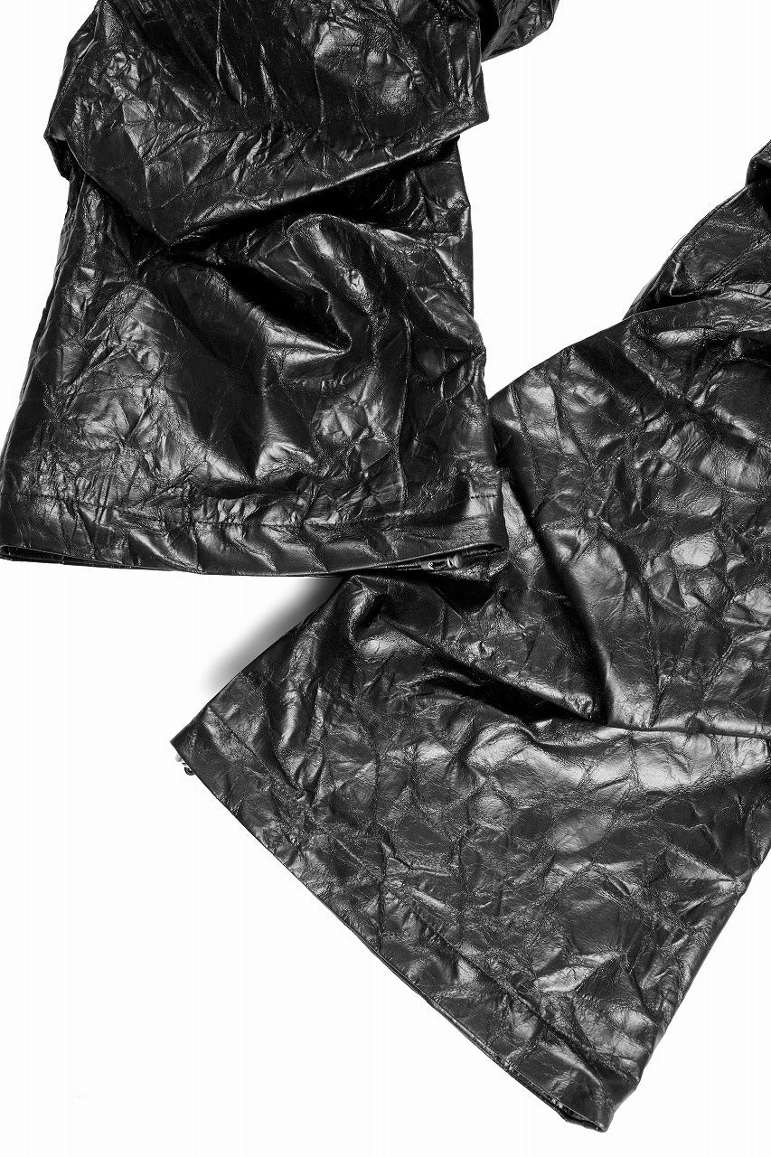 A.F ARTEFACT TUCK CARGO PANTS / WASHER SYNTHETIC LEATHER (BLACK) - Image 17