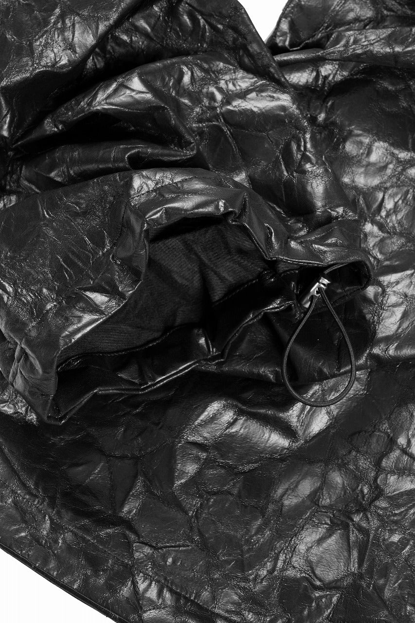 A.F ARTEFACT TUCK CARGO PANTS / WASHER SYNTHETIC LEATHER (BLACK) - Image 18