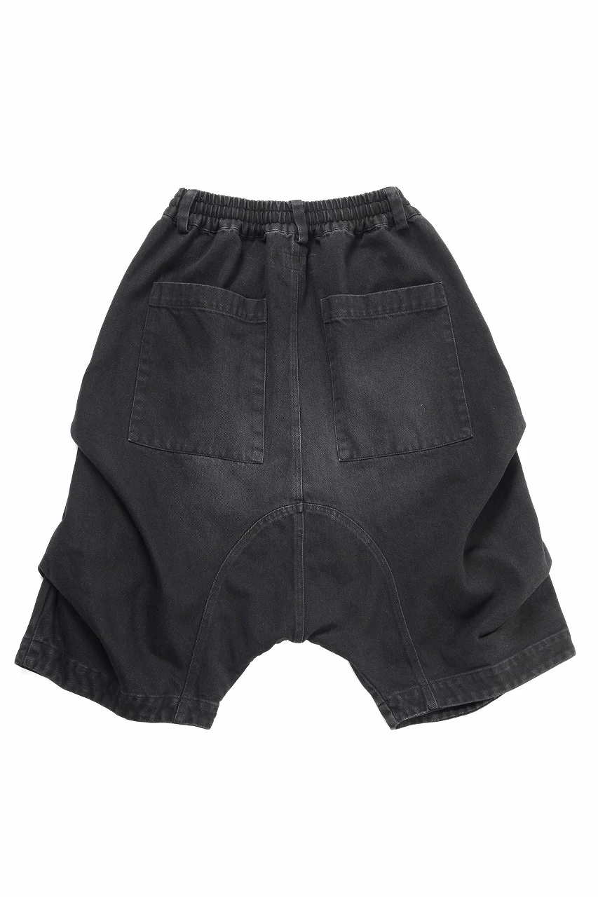 A.F ARTEFACT TUCK SHORTS / FADED DENIM (BLACK) - Image 4