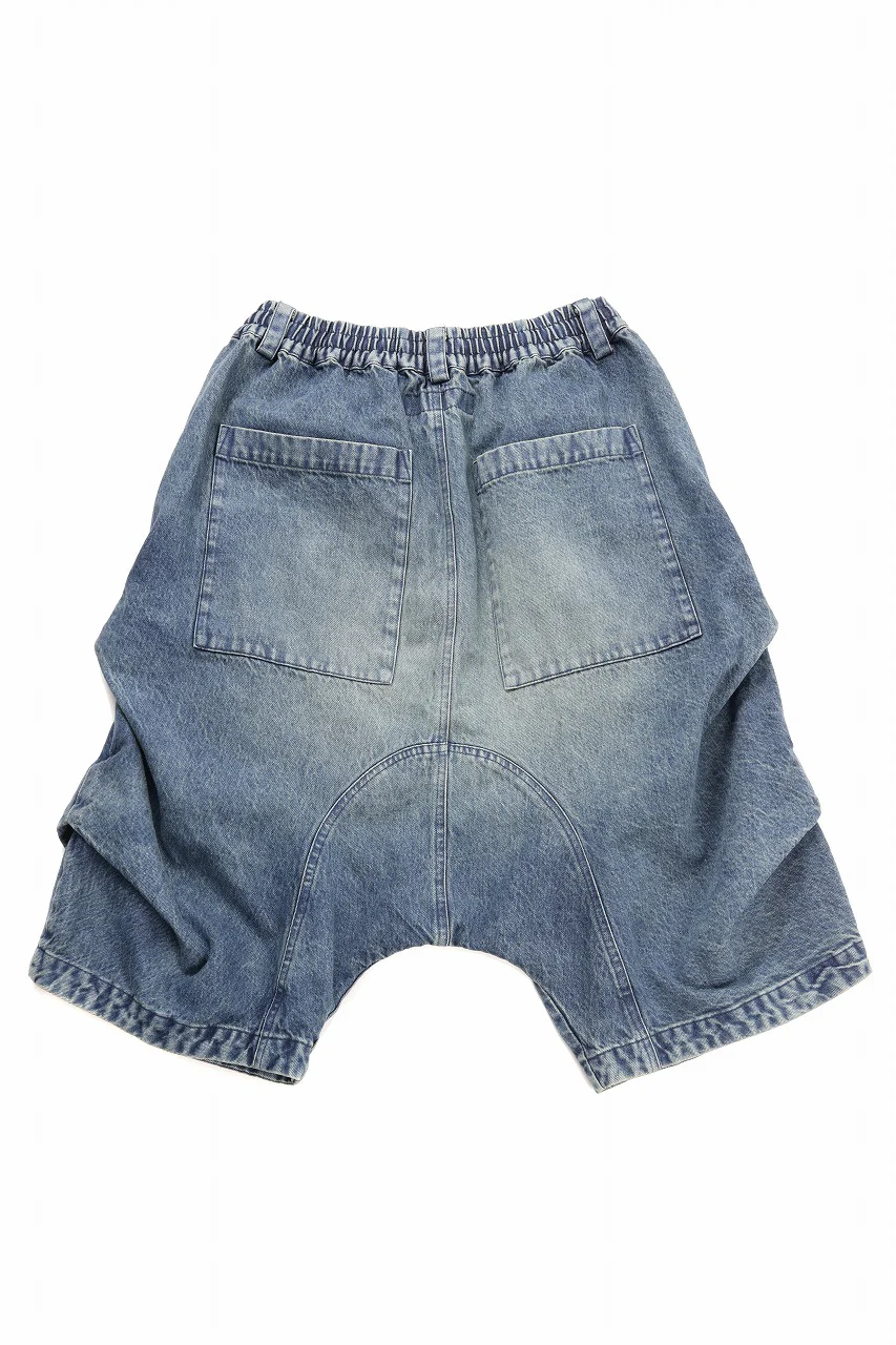 A.F ARTEFACT TUCK SHORTS / FADED DENIM (INDIGO) - Image 3