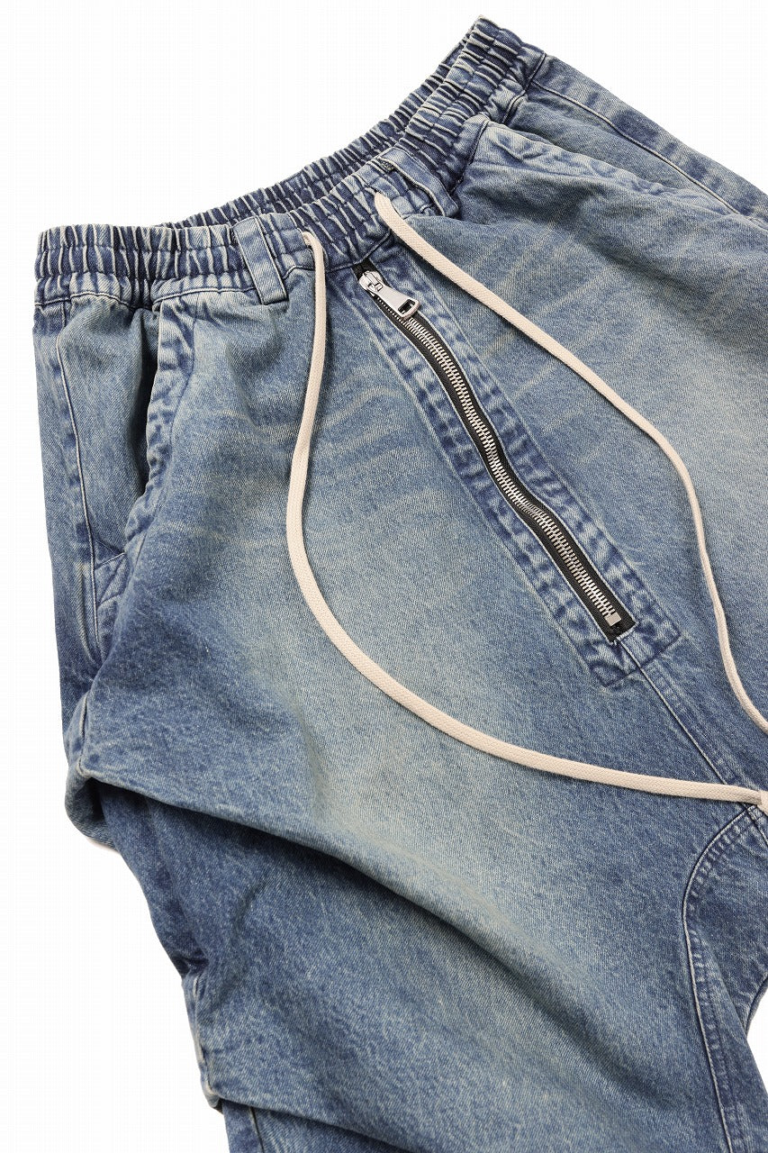A.F ARTEFACT TUCK SHORTS / FADED DENIM (INDIGO) - Image 4