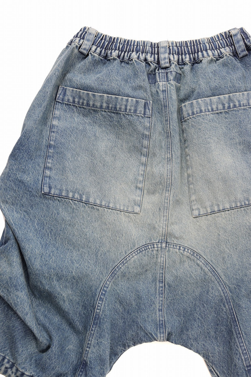 A.F ARTEFACT TUCK SHORTS / FADED DENIM (INDIGO) - Image 7