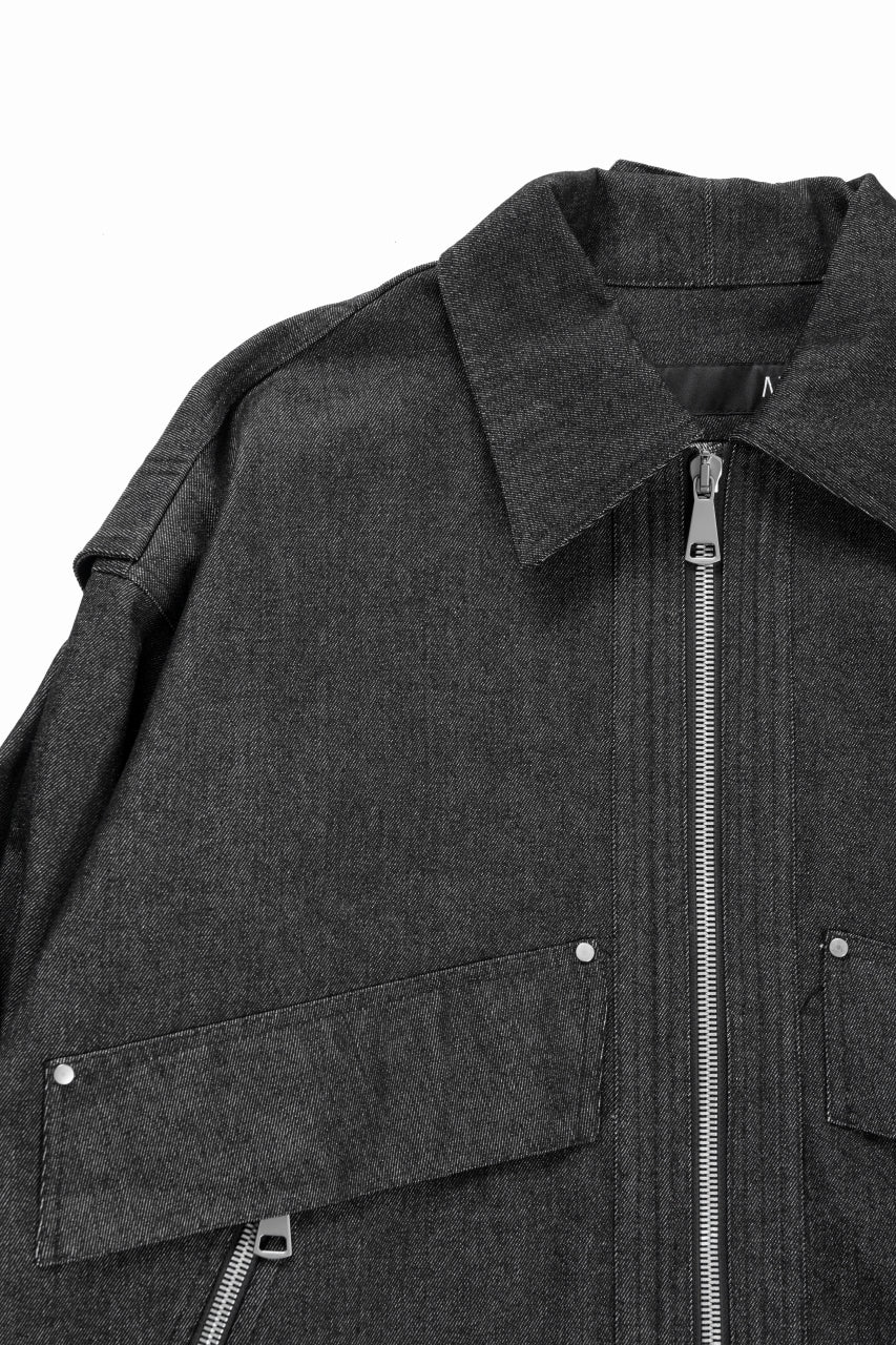 A.F ARTEFACT TUCK SLEEVE JACKET / RAW DENIM (BLACK) - Image 11