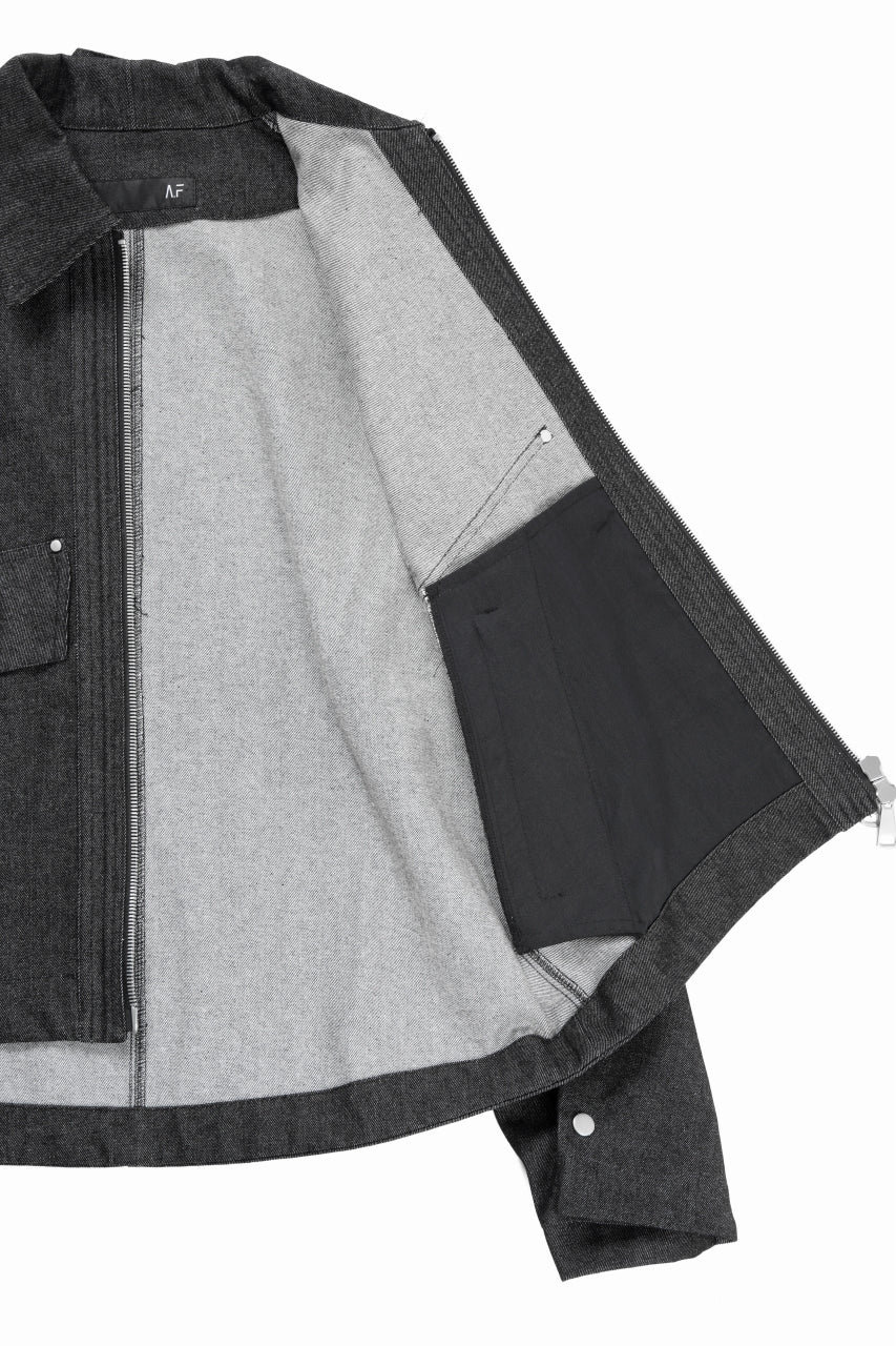 A.F ARTEFACT TUCK SLEEVE JACKET / RAW DENIM (BLACK) - Image 14
