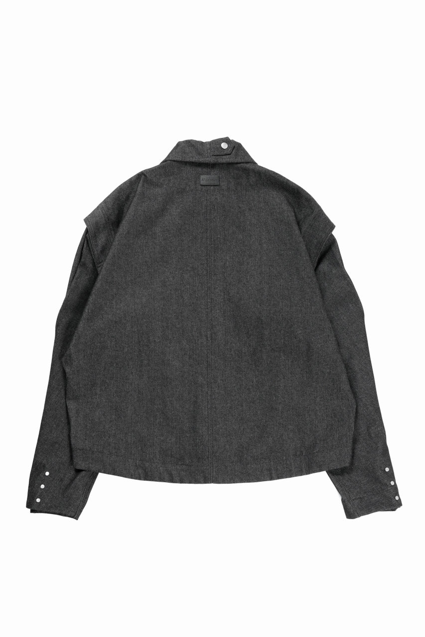 A.F ARTEFACT TUCK SLEEVE JACKET / RAW DENIM (BLACK) - Image 2