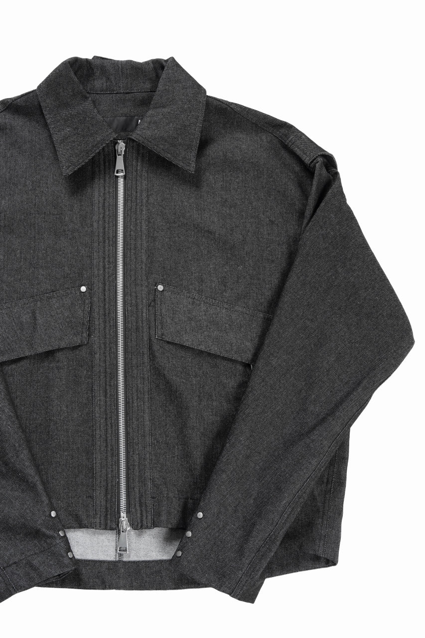 A.F ARTEFACT TUCK SLEEVE JACKET / RAW DENIM (BLACK) - Image 4