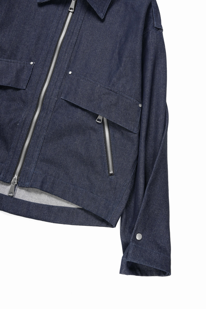 A.F ARTEFACT TUCK SLEEVE JACKET / RAW DENIM (NAVY) - Image 5
