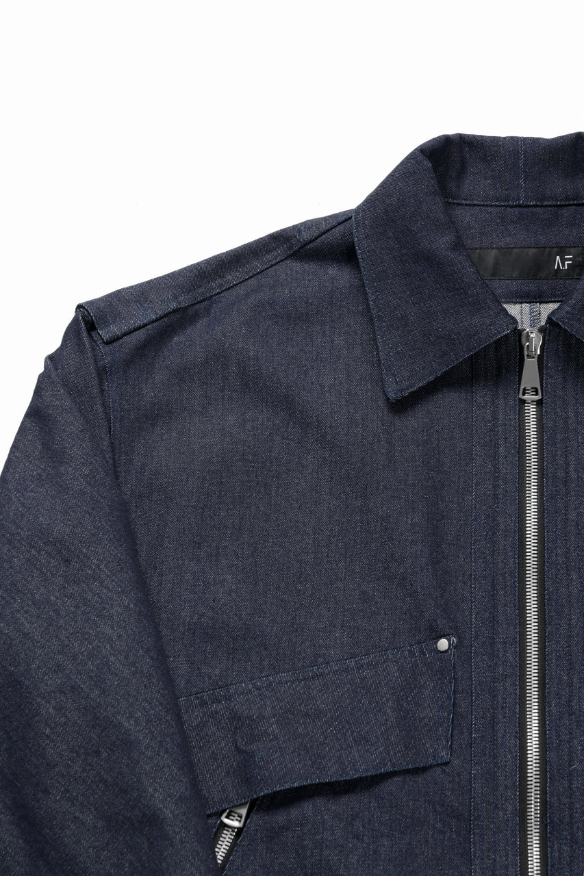 A.F ARTEFACT TUCK SLEEVE JACKET / RAW DENIM (NAVY) - Image 7
