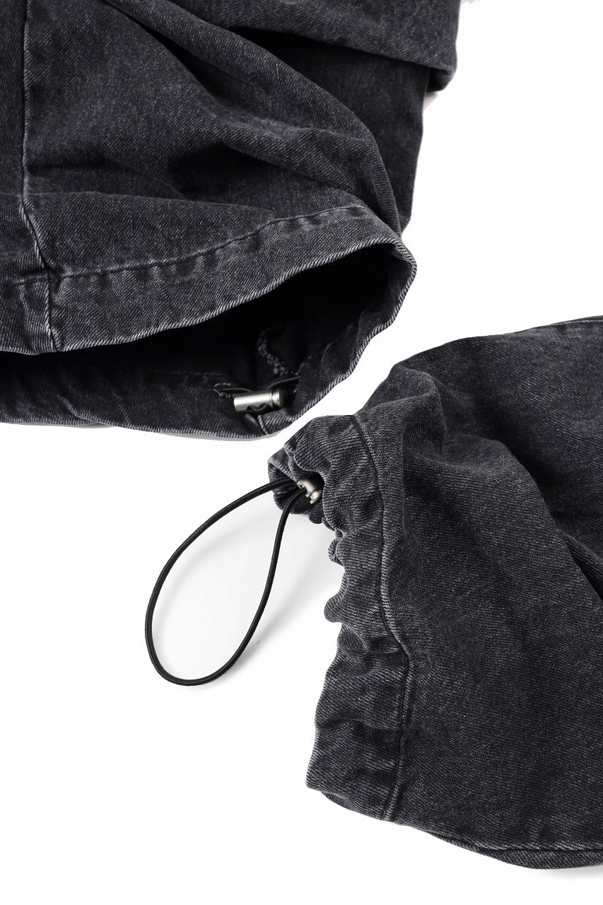 A.F ARTEFACT TUCK SLIM BAGGY PANTS / FADED DENIM (BLACK) - Image 11