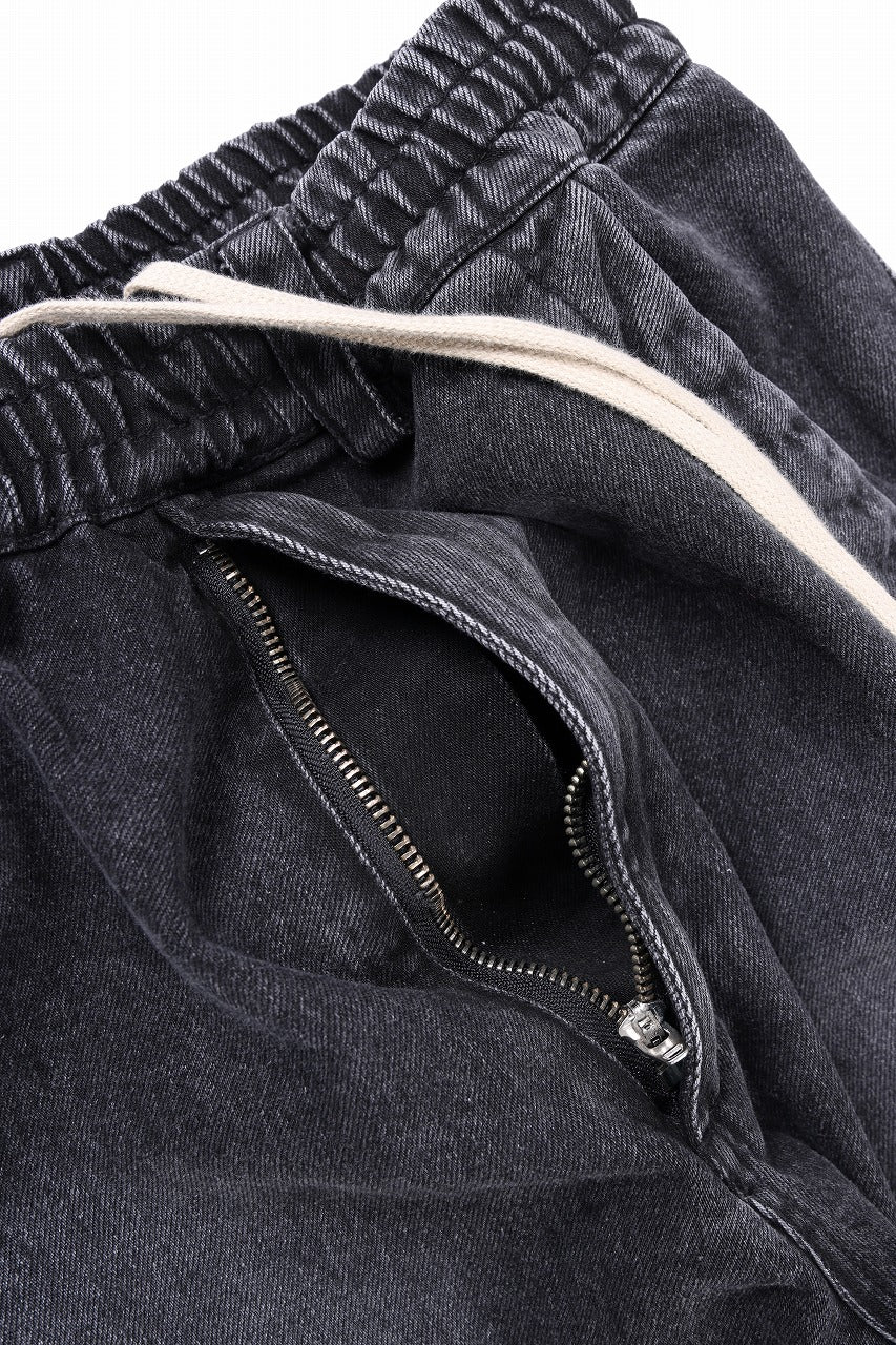A.F ARTEFACT TUCK SLIM BAGGY PANTS / FADED DENIM (BLACK) - Image 9