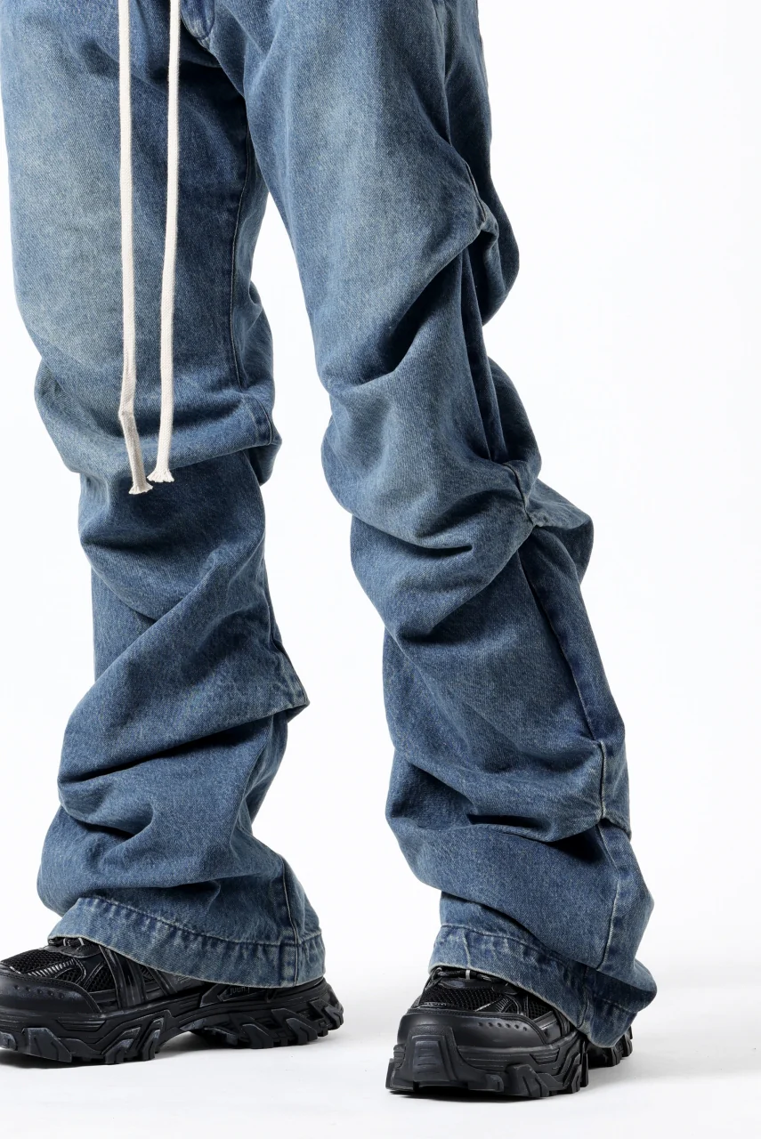 A.F ARTEFACT TUCK SLIM BAGGY PANTS / FADED DENIM (BLUE) - Image 23