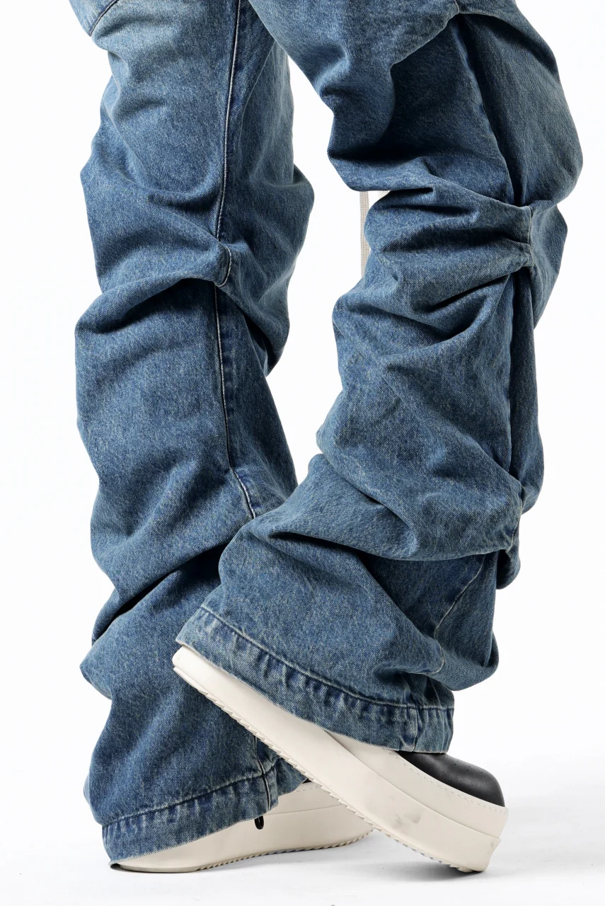 A.F ARTEFACT TUCK SLIM BAGGY PANTS / FADED DENIM (BLUE) - Image 29