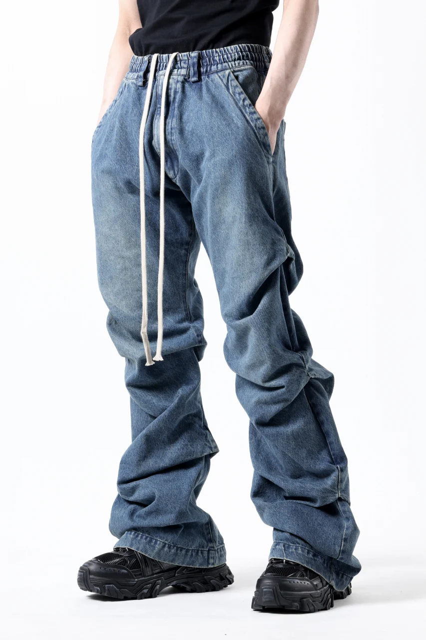 A.F ARTEFACT TUCK SLIM BAGGY PANTS / FADED DENIM (BLUE) - Image 3
