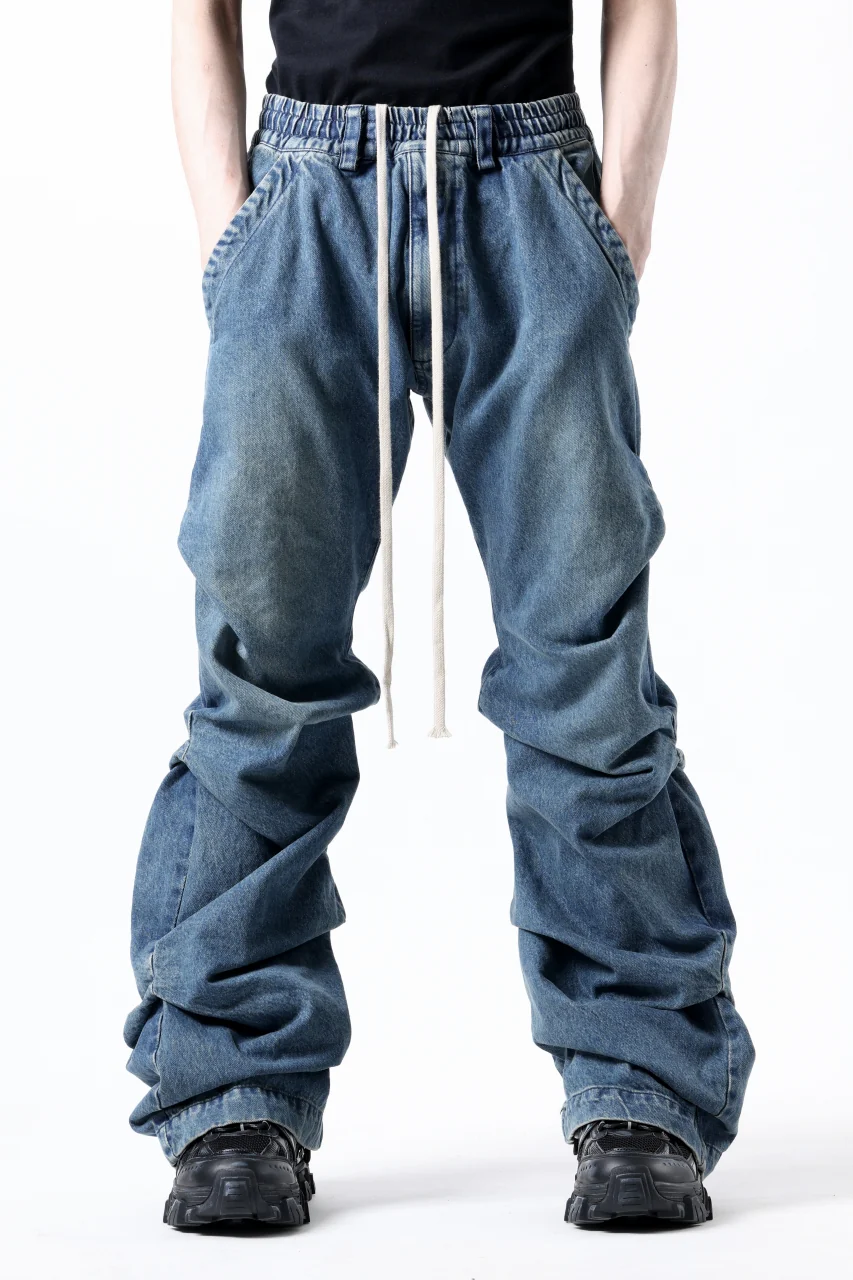 A.F ARTEFACT TUCK SLIM BAGGY PANTS / FADED DENIM (BLUE) - Image 4
