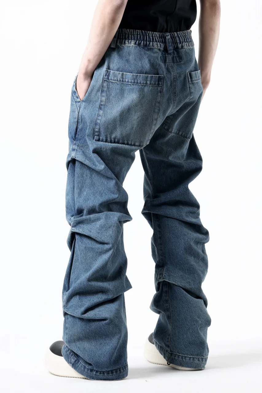 A.F ARTEFACT TUCK SLIM BAGGY PANTS / FADED DENIM (BLUE) - Image 8