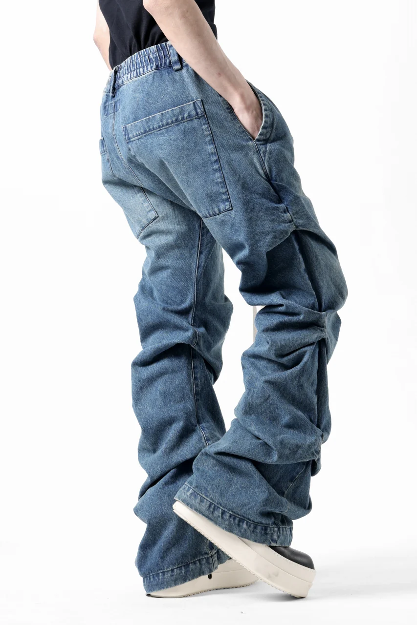A.F ARTEFACT TUCK SLIM BAGGY PANTS / FADED DENIM (BLUE) - Image 9