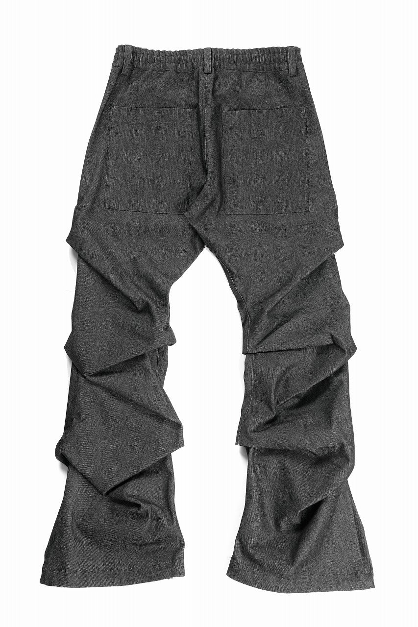 A.F ARTEFACT TUCK SLIM BAGGY PANTS / RAW DENIM (BLACK) - Image 2