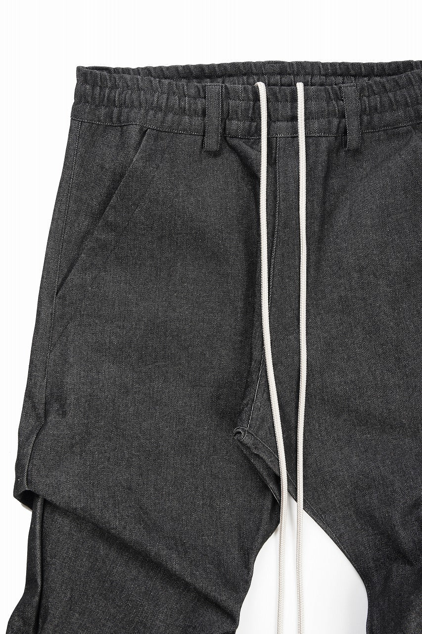 A.F ARTEFACT TUCK SLIM BAGGY PANTS / RAW DENIM (BLACK) - Image 3