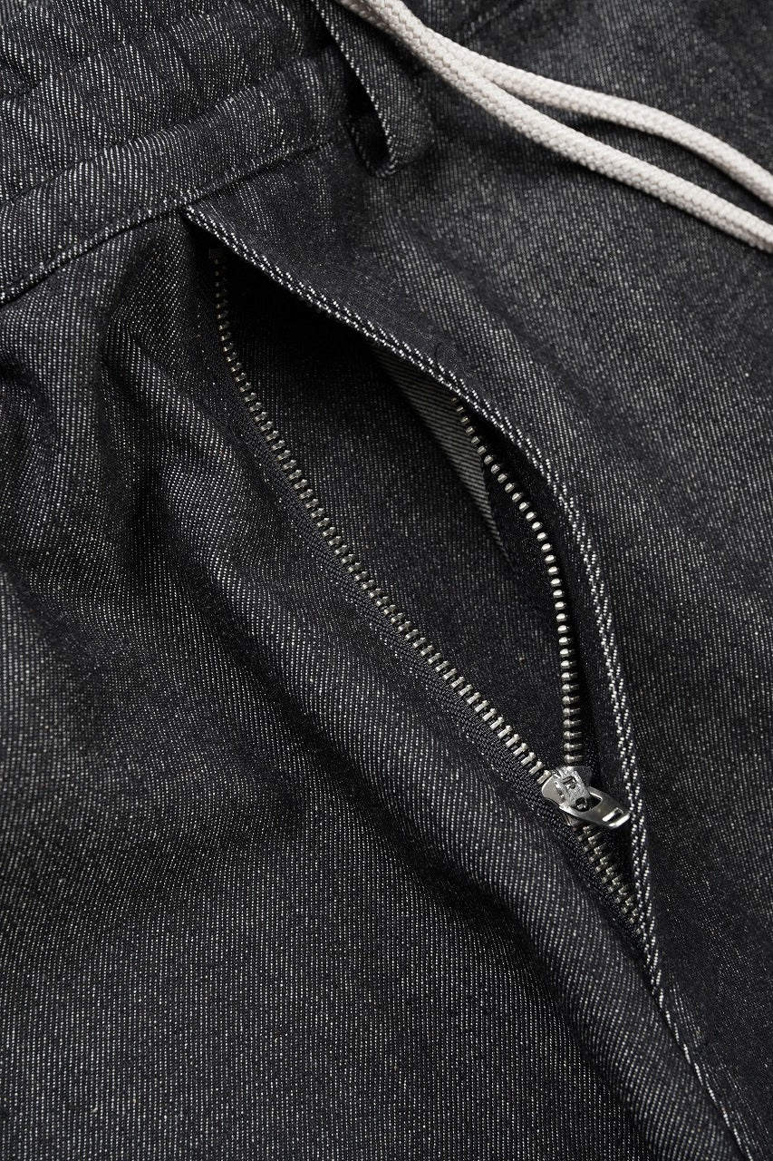 A.F ARTEFACT TUCK SLIM BAGGY PANTS / RAW DENIM (BLACK) - Image 5