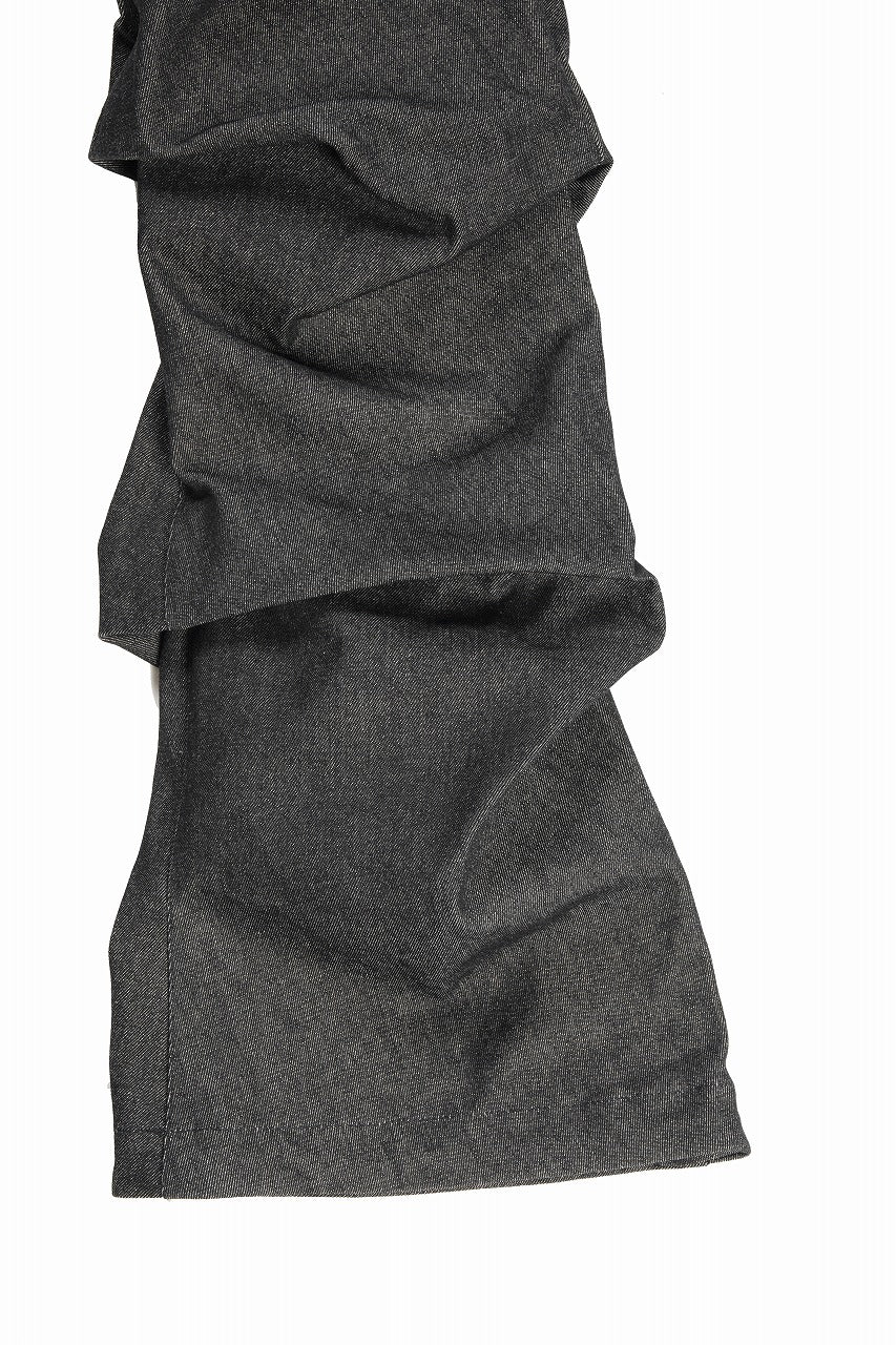 A.F ARTEFACT TUCK SLIM BAGGY PANTS / RAW DENIM (BLACK) - Image 6