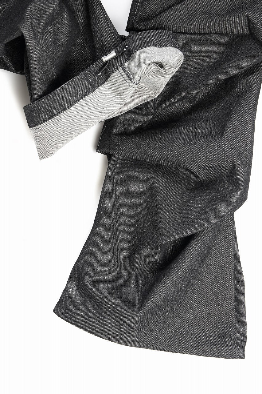 A.F ARTEFACT TUCK SLIM BAGGY PANTS / RAW DENIM (BLACK) - Image 9