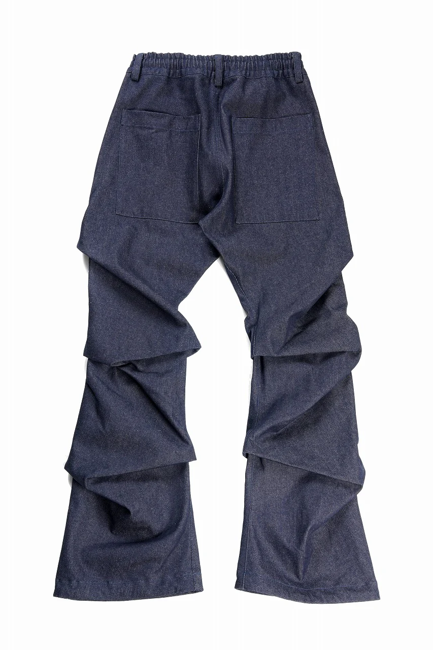A.F ARTEFACT TUCK SLIM BAGGY PANTS / RAW DENIM (NAVY) - Image 2
