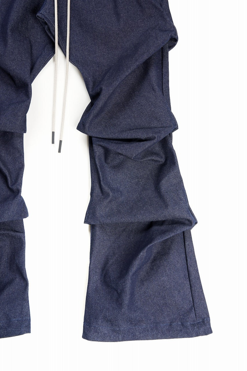 A.F ARTEFACT TUCK SLIM BAGGY PANTS / RAW DENIM (NAVY) - Image 4