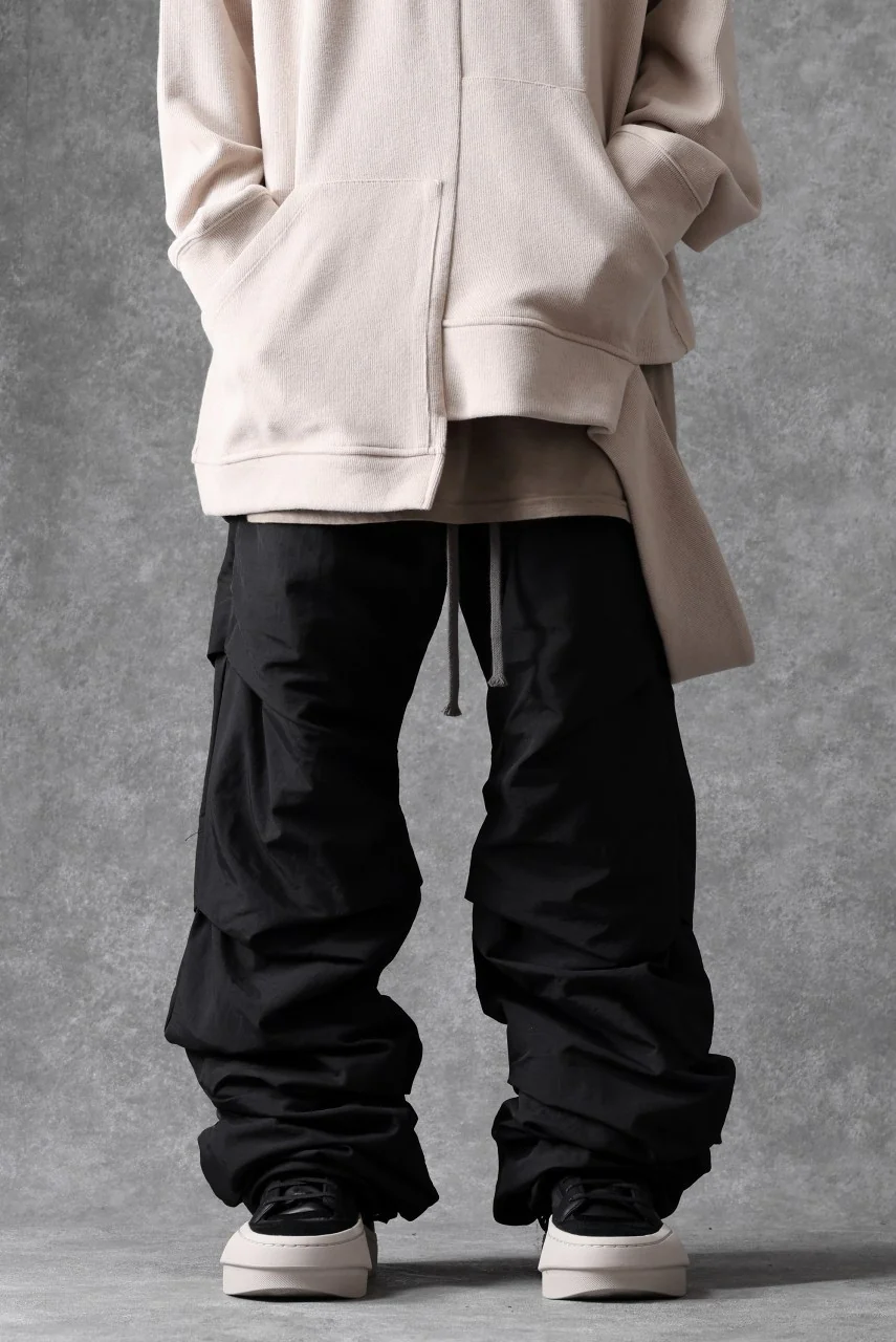 A.F ARTEFACT TUCK VOLUME BAGGY PANTS / CONY GRUNZE (BLACK) - Image 3