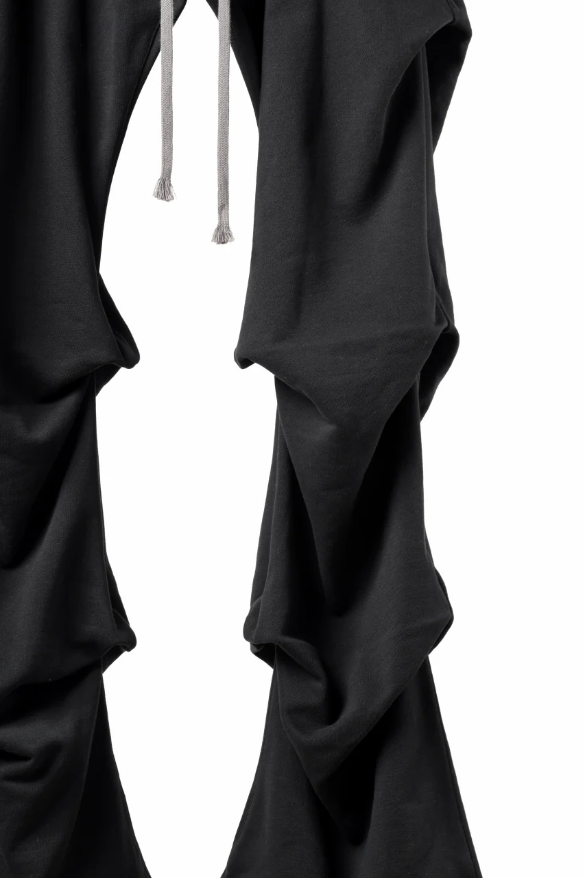 A.F ARTEFACT TUCK VOLUME BAGGY PANTS / COTTON-TERRY (BLACK) - Image 10