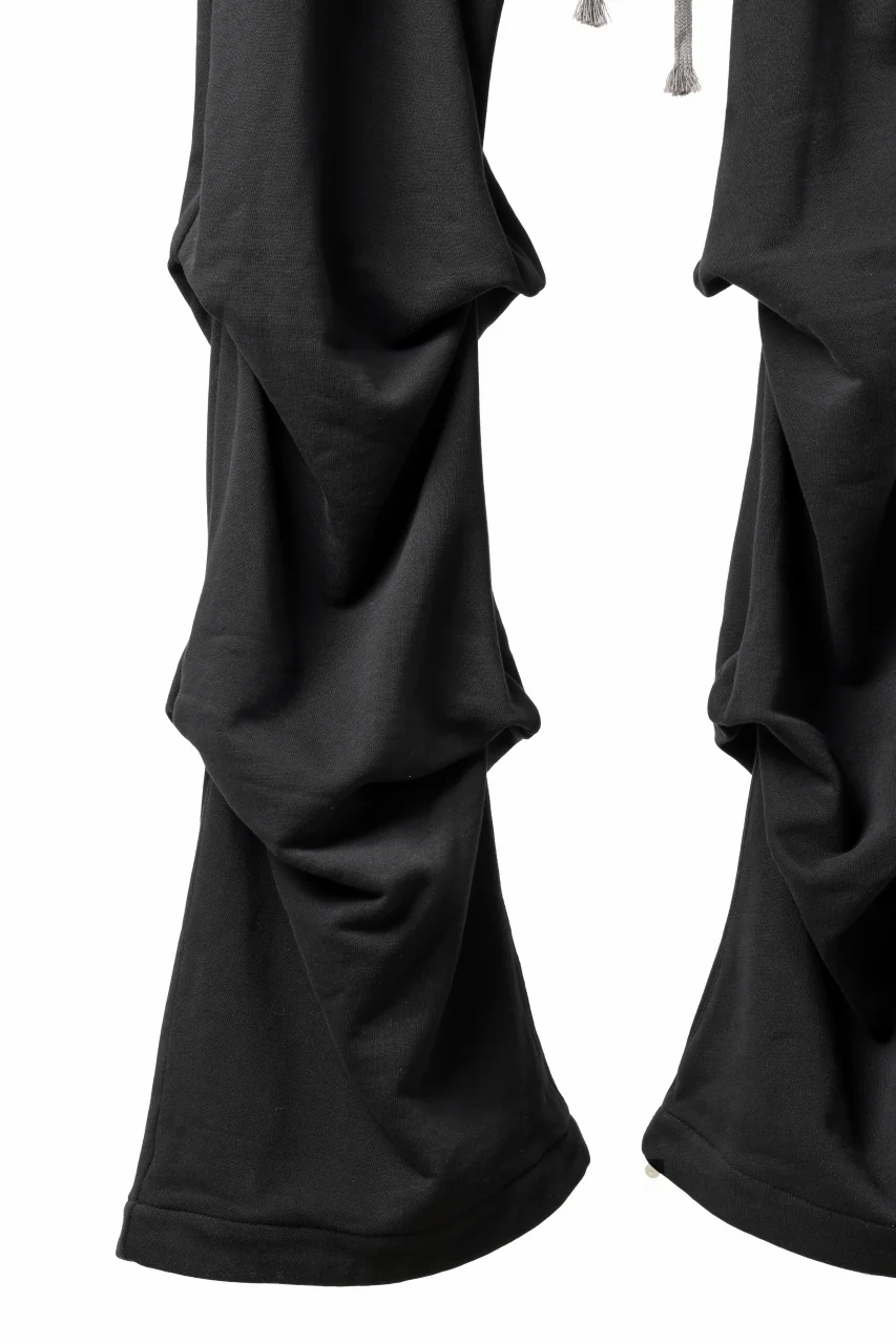 A.F ARTEFACT TUCK VOLUME BAGGY PANTS / COTTON-TERRY (BLACK) - Image 11