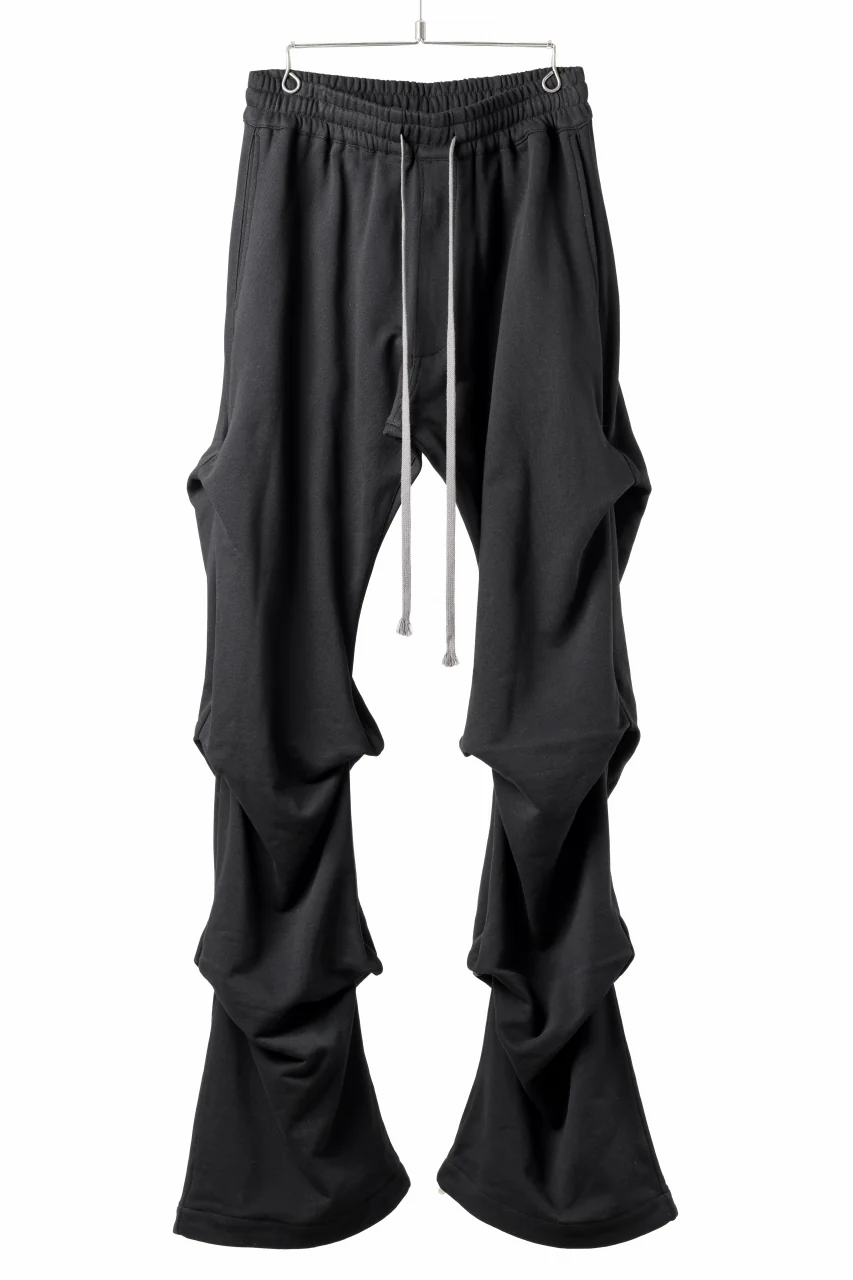 A.F ARTEFACT TUCK VOLUME BAGGY PANTS / COTTON-TERRY (BLACK) - Image 4