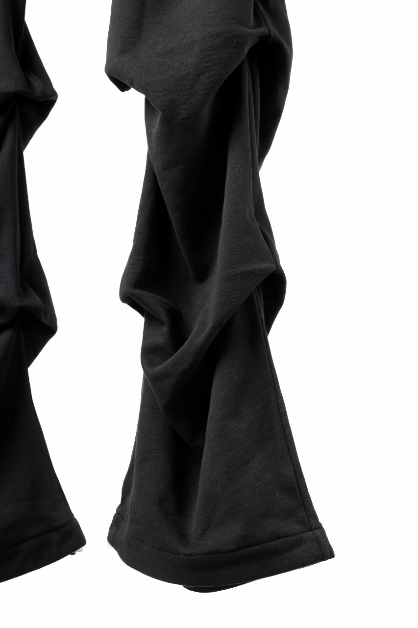 A.F ARTEFACT TUCK VOLUME BAGGY PANTS / COTTON-TERRY (BLACK) - Image 9