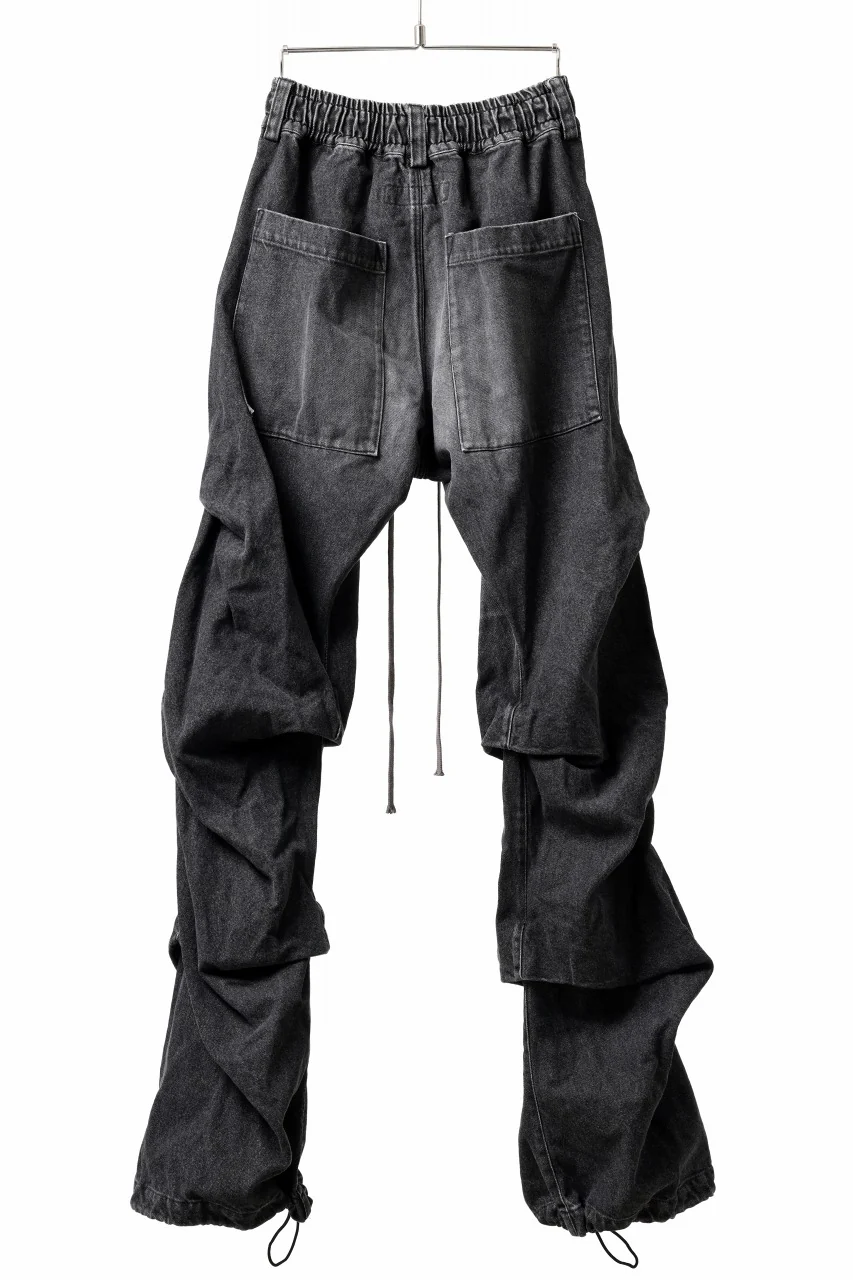 A.F ARTEFACT TUCK VOLUME BAGGY PANTS / FADED DENIM (DAMAGE BLACK) - Image 12