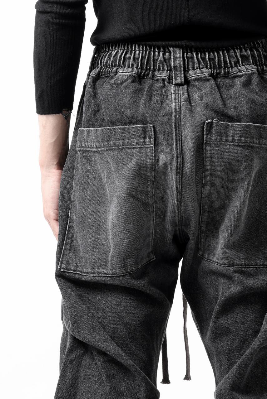 A.F ARTEFACT TUCK VOLUME BAGGY PANTS / FADED DENIM (DAMAGE BLACK) - Image 19