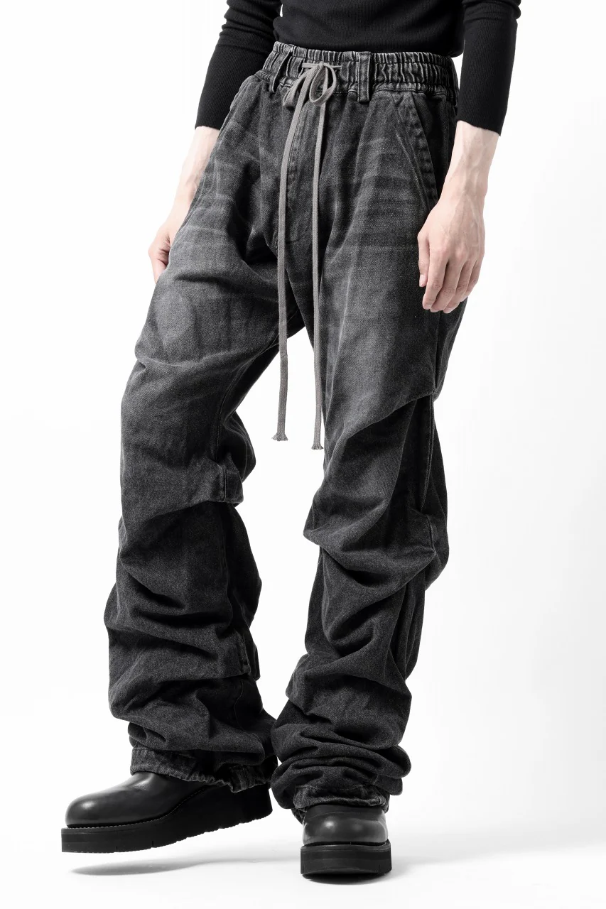 A.F ARTEFACT TUCK VOLUME BAGGY PANTS / FADED DENIM (DAMAGE BLACK) - Image 7