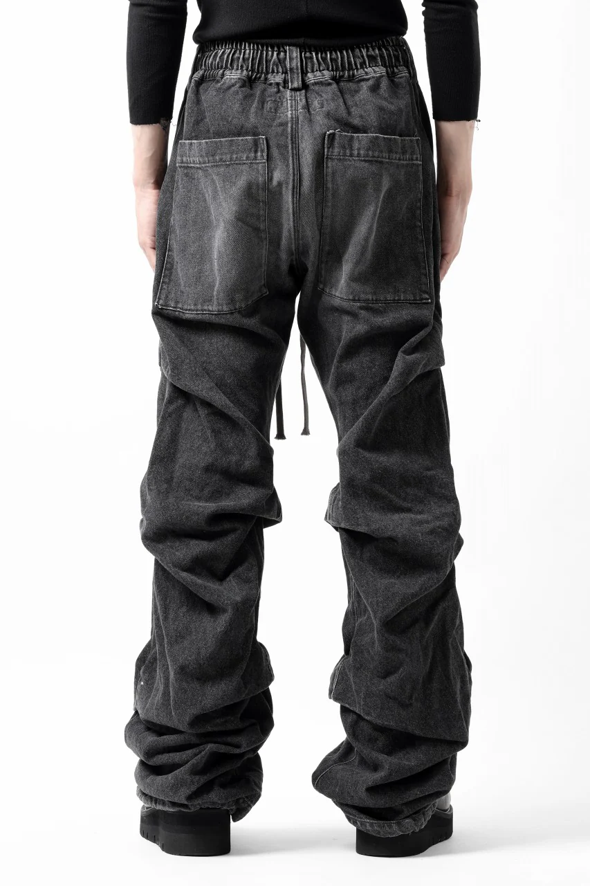 A.F ARTEFACT TUCK VOLUME BAGGY PANTS / FADED DENIM (DAMAGE BLACK) - Image 8