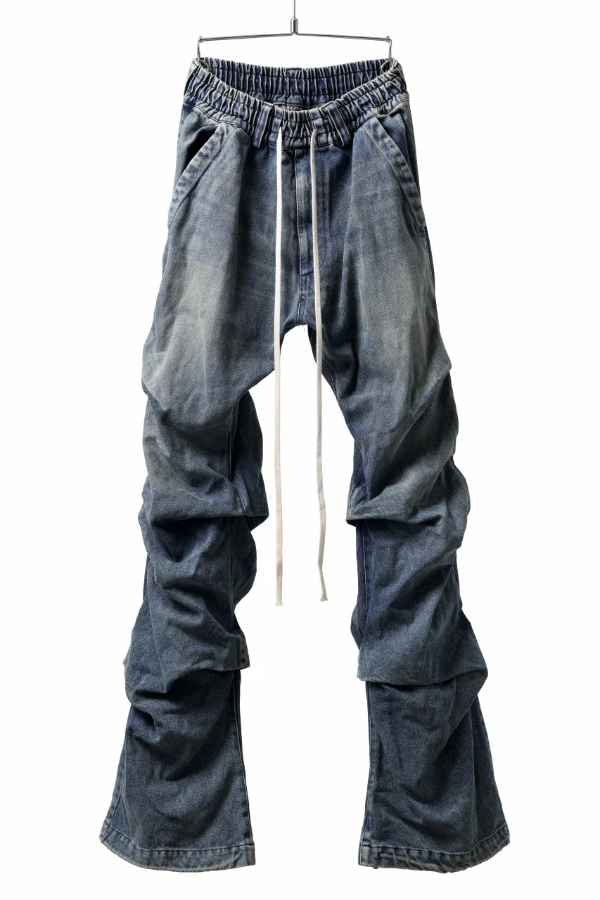 A.F ARTEFACT TUCK VOLUME BAGGY PANTS / FADED DENIM (INDIGO BLUE)
